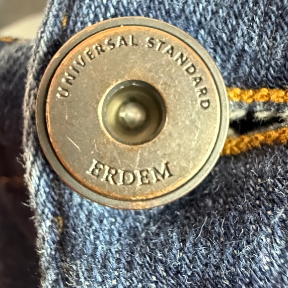 Erdem x Universal Standard Hana Patchwork Crop Jeans Dark Wash Size 14 - Picture 8 of 13